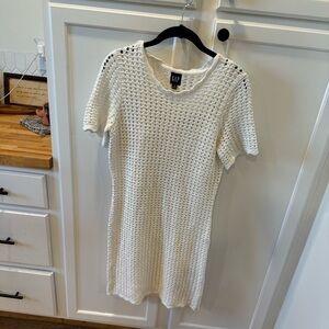 GAP White Crochet Mini Dress with slip